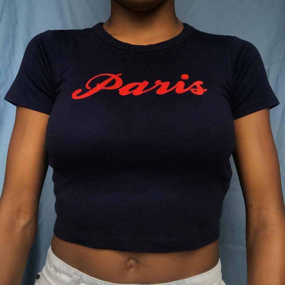 Navy Blue Crop Top